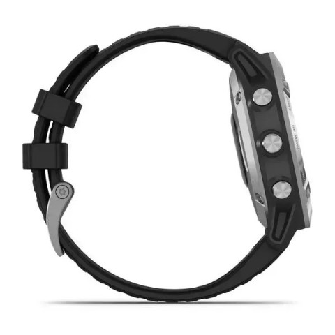 Смарт-часы Garmin fenix 6 серебристые с черным ремешком