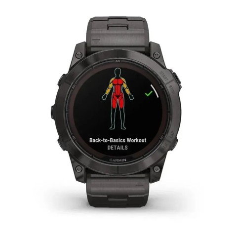 Смарт-часы Garmin fenix 7X Pro Sapphire Solar Edition карбоново-серые титановые DLC с титановым вентилируемым браслетом