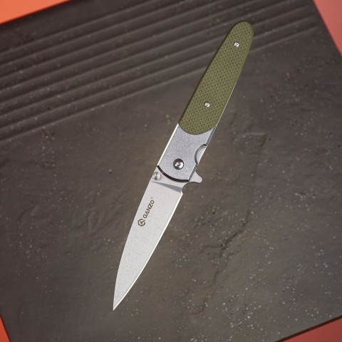 Ніж складаний туристичний Ganzo G743-2 (8.7 см) 440C шорсткий / G10 зелений