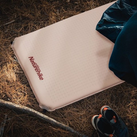 Матрац туристичний самонадувний одномісний Naturehike NH20DZ002, 200x76x6 см, бежевий