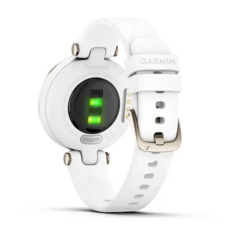 Смарт-годинник Garmin Lily Sport з кремово-золотистим безелем, білим корпусом та силіконовим ремінцем