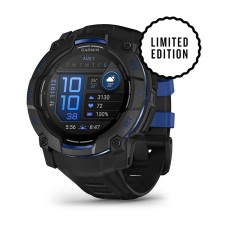 Смарт-годинник Garmin Instinct 3 (50 мм) AMOLED чорний/синя блискавка