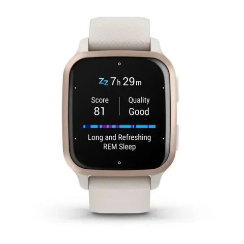 Смарт-годинник Garmin Venu Sq 2 Music Edition айворі з персиково-золотистим безелем