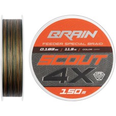 Шнур Brain Scout 4X 150m (camo) 0.183mm 11.9kg