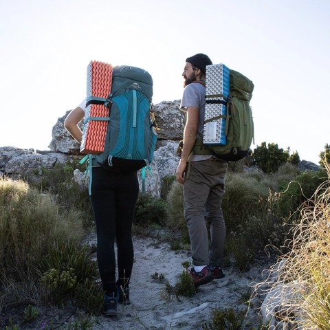 Килимок туристичний складаний одномісний IXPE Naturehike NH19QD008 з алюмінієвою плівкою, 185x56x1.8 см, жовтий для походів