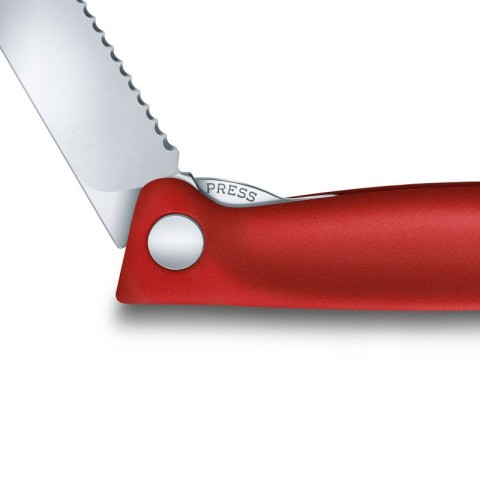 Кухонний ніж Victorinox SwissClassic Foldable Paring лезо 11см хвил. з черв. ручкою (блістер)