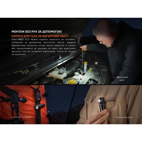 Ліхтар налобний з червоним світлом Fenix HM23 V2.0 300 лм