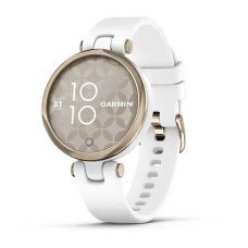 Смарт-годинник Garmin Lily Sport з кремово-золотистим безелем, білим корпусом та силіконовим ремінцем