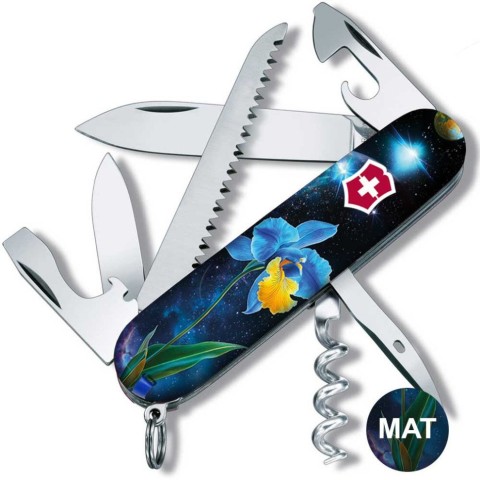 Складаний ніж Victorinox CAMPER DESIGN Блакитно-жовтий ірис