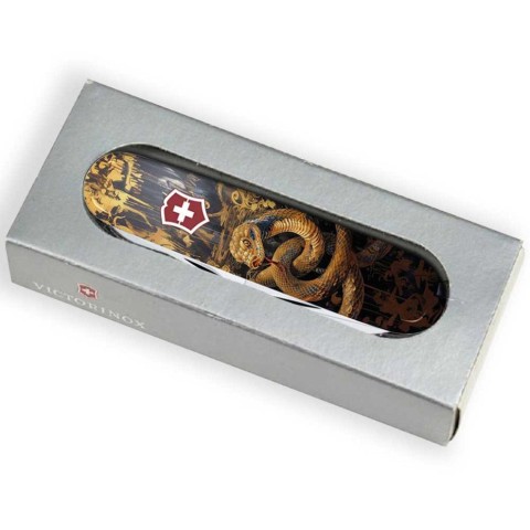 Ніж Victorinox Climber Zodiac 91мм,14функ ,Золота дерев'яна змія