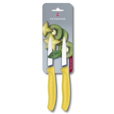 Набор ножей кухонных Victorinox SwissClassic, 8см, серрейтор, 2шт. блистер,желтые