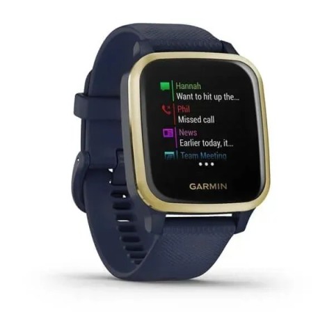 Смарт-часы Garmin Venu Sq Music Edition темно-синие со светло-золотистым безелем