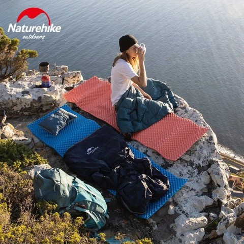Килимок туристичний складаний одномісний IXPE Naturehike NH19QD008 з алюмінієвою плівкою, 185x56x1.8 см, жовтий для походів