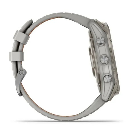 Смарт-годинник Garmin fenix 7X Pro Sapphire Solar Edition титановий з туманно-сірим/темно-помаранчевим ремінцем