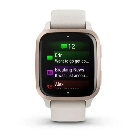 Смарт-годинник Garmin Venu Sq 2 Music Edition айворі з персиково-золотистим безелем