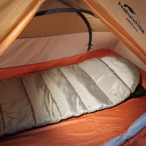 Спальник з капюшоном із звичайним мішком для зберігання Naturehike M400 CNK2350WS023, (1°C), правий, сірий