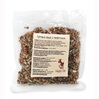 Гречана каша з телятиною  Happy Elk  прозора упаковка