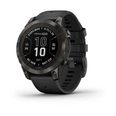 Смарт-годинник Garmin fenix 7 Pro Sapphire Solar Edition карбоново-сірий титановий DLC з чорним ремінцем