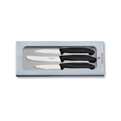 Набір кухонний Victorinox SwissClassic Paring Set 3 ножа з чорн. ручкою (8,8,11см) у подар.упак.