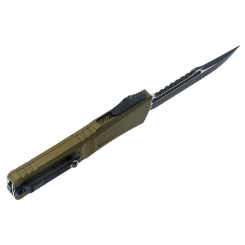 Нож Microtech Combat Troodon Gen III OTF Interceptor, черный клинок, рукоять OD green