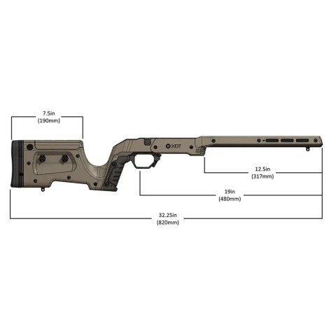 1728.02.19 Ложе MDT XRS для Ruger American SA. Black