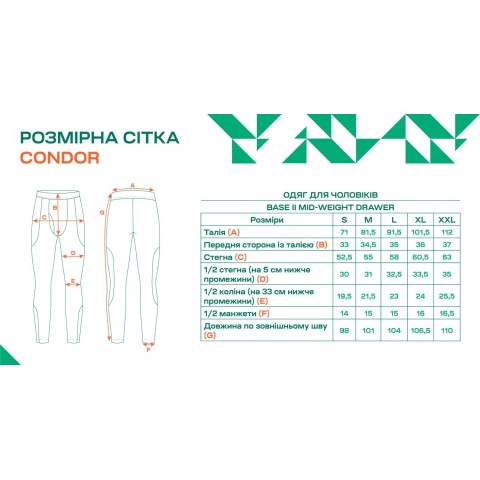 Кальсоны Condor-Clothing Base II Mid-Weight Drawer L Olive Drab