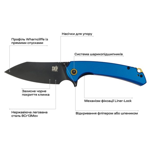 Ніж Skif Jock BSW, aluminium, blue