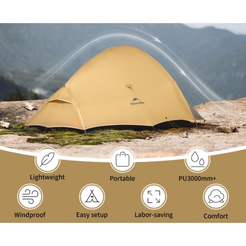 Намет надлегкий двомісний Naturehike Cloud Up Pro CNK2350WS020, коричневий