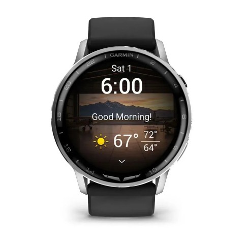 Смарт-годинник Garmin D2 Air X15 сріблястий з чорним силіконовим ремінцем