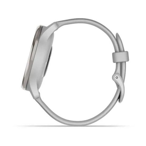 Смарт-годинник Garmin vivomove Trend із сріблястим сталевим безелем, сірими корпусом та ремінцем
