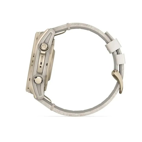 Смарт-годинник Garmin fenix 8 AMOLED (43 мм) Sapphire золотистий/вапняково-сірий шкіряний ремінець ексклюзив