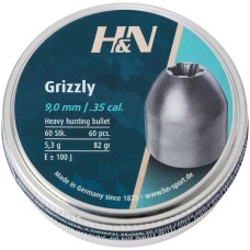 Пули пневматические H&N Grizzly. Кал. 9 мм. Вес - 5.3 г. 60 шт/уп