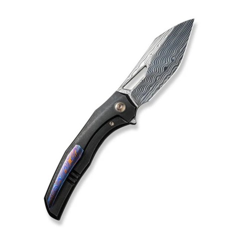 Ніж складаний туристичний WE Knife Ignio Mystery Box Ignio Mystery Box, (8.39 см) Damasteel (Hakkapella) / 6AL4V Titanium чорний