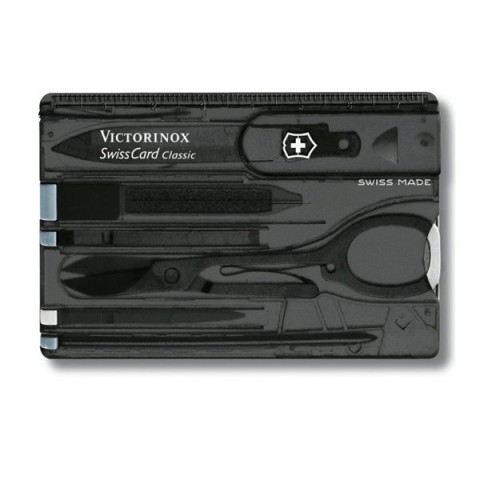 Ніж Victorinox Swisscard 82х54х4мм,10функ,чорн.прозор