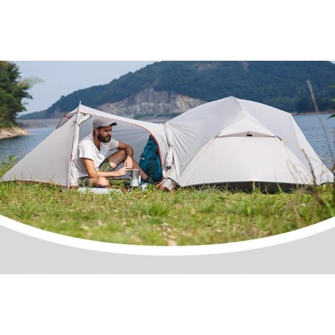 Намет надлегкий двомісний  з футпринтом Naturehike Mongar NH17T007-M, 20D, сiрий