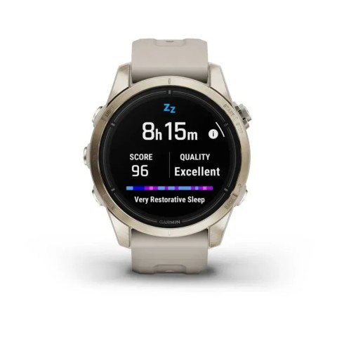 Смарт-годинник Garmin epix Pro Gen 2 Sapphire Edition (42мм) ніжно-золотистий зі світло-пісочним ремінцем