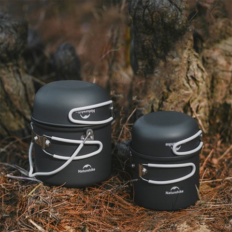 Набір посуду (2 каструлі, 2 кришки) Naturehike NH18T018-G, алюміній