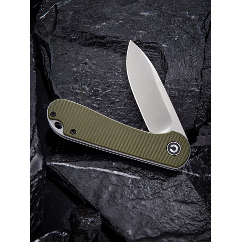 Ніж складаний кишеньковий Civivi Elementum, (7.5 см) D2 / G10 оливковий