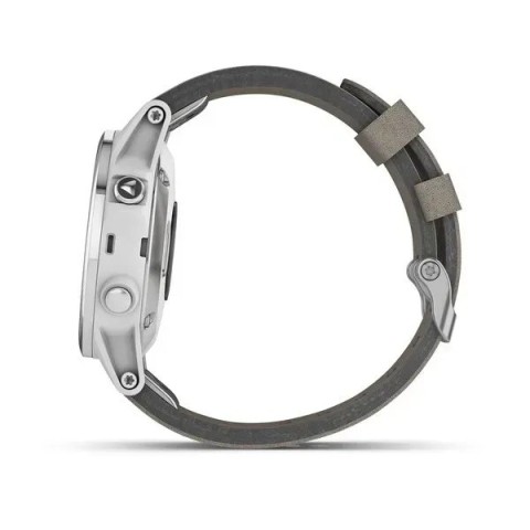 Смарт-годинник Garmin fenix 5S Plus Sapphire білий з сірим замшевим ремінцем