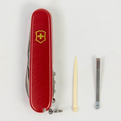 Ніж Victorinox Spartan Mat 91мм,12функ,черв.мат,штоп,жовт.лого