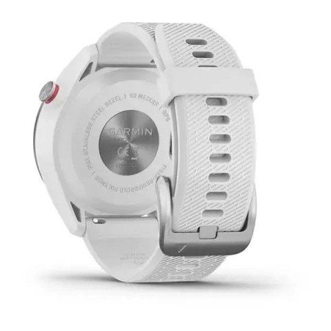 Смарт-часы Garmin Approach S42 полированное серебро с белым ремешком