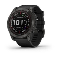 Смарт-годинник Garmin fenix 7X Sapphire Solar карбоново-сірий титановий DLC з чорним ремінцем