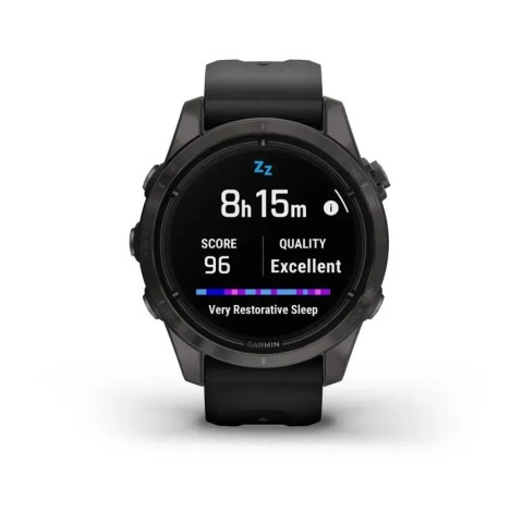 Смарт-годинник Garmin epix Pro Gen 2 Sapphire Edition (42мм) карбоново-сірий титановий DLC з чорним ремінцем