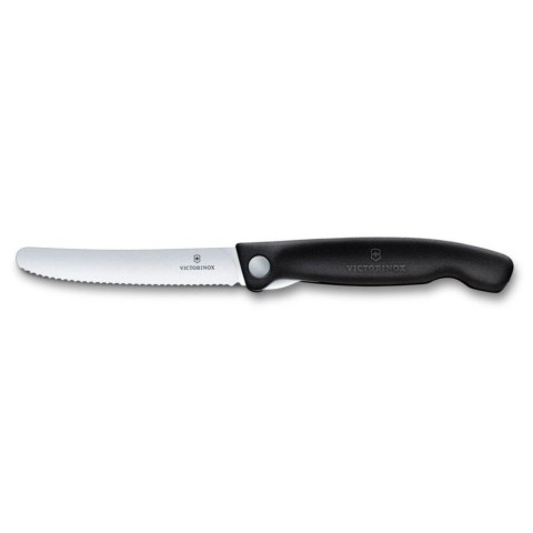 Складаний ніж для пікніка Victorinox Swiss Classic 11см хвил чорн 6.7833.F