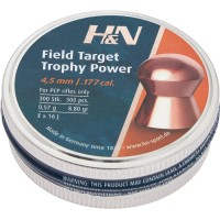 Пули пневматические H&N Field Target Trophy Power. Кал. 4.5 мм. Вес - 0.57 г. 300 шт/уп. Медное покрытие