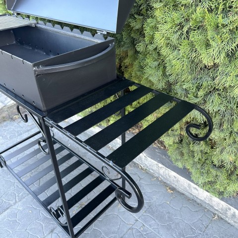 Мангал-барбекю з дровницею на 12 шампурів 3мм