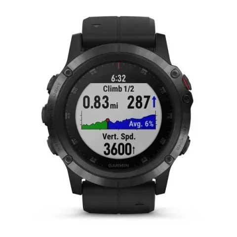 Смарт-годинник Garmin Fenix 5X Plus Sapphire чорний з чорним ремінцем