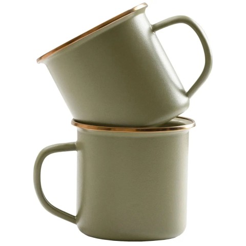 Набор чашек Barebones Enamel 2-Tone Mug Set 2 чашки Olive Drab