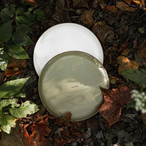 Набор Barebones Enamel 2-Tone Salad Plate Set 2 тарелки Olive Drab