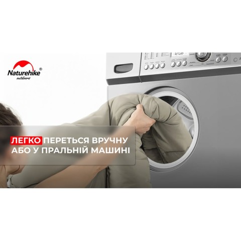 Спальний мішок з капюшоном із звичайним мішком для зберігання Naturehike M180 CNK2350WS023 правий, світло-зелений